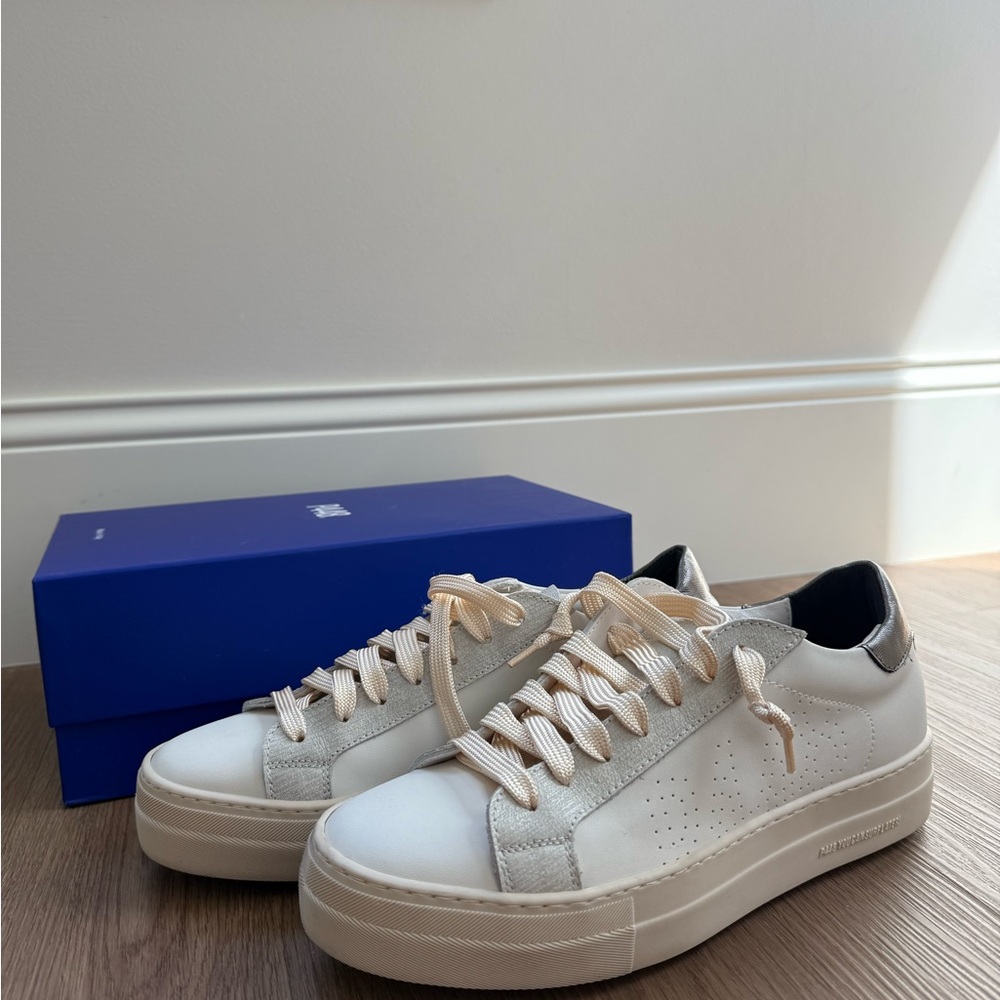 P448 Cream and White Women's Sneakers